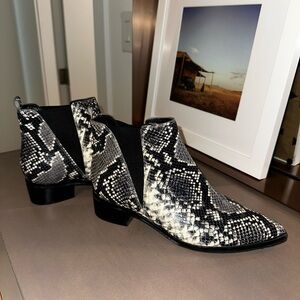Snakeskin Print Ankle Boots